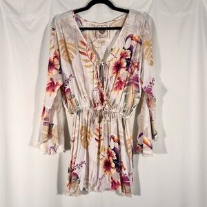 Z&L Europe Tropical Floral Print Mini Dress